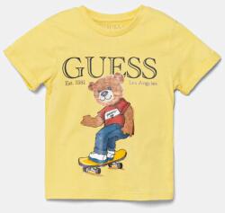 GUESS gyerek pamut póló sárga, nyomott mintás, N5GI04 K8HM4 - sárga 96-104