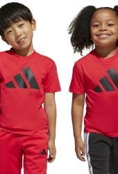 Adidas gyerek pamut póló piros, nyomott mintás, JN8007 - piros 128