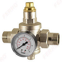 FERRO Reductor de presiune cu manometru 1" PN25 1, 0-5, 5 bar (RC25M)