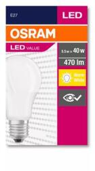 OSRAM LED izzó, E27, gömb, A60, 5W, 470lm, 2700K (MF), OSRAM Value (OLEDE2702) - irodasziget