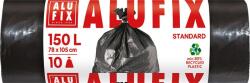 Alufix Szemeteszsák, 150 l, 10 db, 80×105 cm, 35 , ALUFIX, fekete (KHT179)