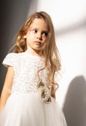 Evita Princess Girl Rochie pentru Copii Fără mâneci Din tul Alb 254230 (254230)