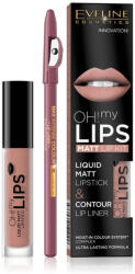  Eveline Cosmetics Oh My Lips Matte Lipstick and Lip Liner Set 08 Lovely Rose