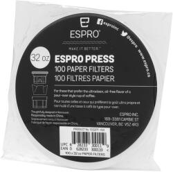 ESPRO Filtru Hârtie pentru mașini de cafea cu presa franțuzească PRESS 950 ml, set de 100 buc, Espro (ESPRO1032PF100)