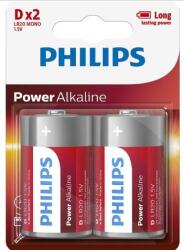 Philips Baterii Philips Power Alkaline LR20P2B/10, D, 2 buc (PH-LR20P2B/10) Baterii de unica folosinta