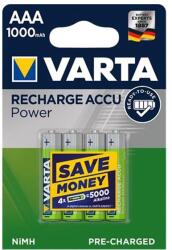 VARTA Akkumulátor mikro VARTA Power AAA előtöltött 4x1000 mAh (5703301404) - vectraline