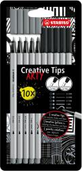 STABILO Creative Tips ARTY - 10 darabos készlet (fekete és középszürke)