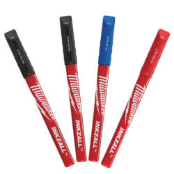 Milwaukee Inkzall 0, 6mm hegyű filctoll készlet színes 4db/cs (48223165) - hardtools