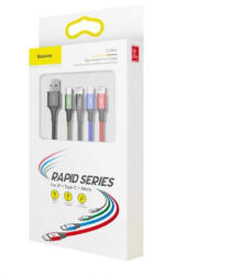 Baseus kábel Fast 4 az 1-ben Lightning(2) + Type-C + Micro 3.5A 1, 2m (Fekete) (15963)
