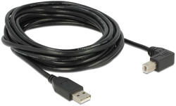 Delock USB2.0 kábel USB A dugó - USB B 90 dugó csatlakozókkal, 5m - pcx