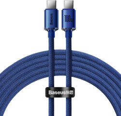 Baseus Crystal Shine USB-C-USB-C kábel, 100W, 1, 2m (kék) (23220)