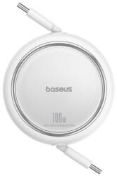 Baseus ACC Baseus Free2Draw Mini USB Type-C, 100W gyorstöltő adatkábel, kihúzható, automata behúzó funkcióval, 1m, fehér (P1036450021100)