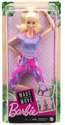 Mattel Barbie: Hajlékony jógababa szőke hajjal lila ruhában - Mattel