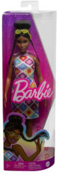 Mattel Fashionistas barátok - Barna hajú baba rombusz mintás ruhában (FBR37_HJT07)