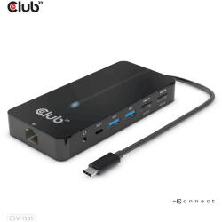 Club 3D USB Hub - CSV-1595 (USB-C Gen 1 to 2xHDMI, 2xUSB-A Gen 1, USB-C Gen 1 100W PD 3.0, RJ45, 3, 5 Jack, 4k60Hz) (CSV-1595) - ipkameradiszkont