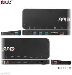 Club 3D Notebook Dokkoló - CSV-1566 (120W, USB-C to 5x USB-A Gen 1, USB-C Gen 1, 2xHDMI, DP, RJ45, SD. TF. 3, 5 Jack, DC) (CSV-1566) - digitalgo