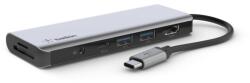 Belkin USB-C 7in1 multiport adapter - 4K HDMI, USB-C PD 3.0, 2x USB-A 3.0, SD és micro SD kártyaolvasó, 3, 5 mm-es jack csatlakozó (AVC009btSGY)