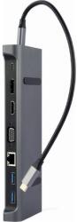 Gembird A-CM-COMBO9-01 multi-port 9-port USB-C adapter szürke (A-CM-COMBO9-02)