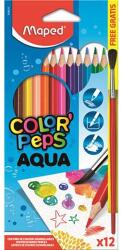 Maped Color`Peps akvarell ceruza készlet, háromszögletű, ecsettel, 12 különböző szín (IMA836011)