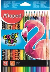 Maped Color Peps Animal Színes Ceruza Készlet - Háromszögletű, 18 Szín (832218FC)