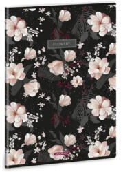 Ars Una Flowery black A4 extra kapcsos négyzethálós füzet (53123749)