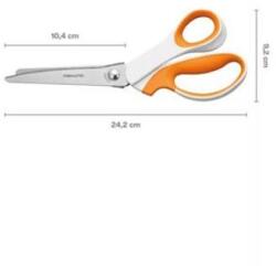 Fiskars Olló, cikkcakk, 24, 2 cm, FISKARS "SoftGrip", fehér/narancssárga (IF1070024) - jatekotthon