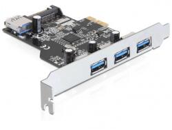 Delock PCI-E x1 - 3+1 portos USB3.0 IO vezérlő (89301)