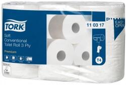 Tork Toalettpapír, T4 rendszer, 3 rétegű, 12 cm átmérő, Premium, Soft, fehér (110317)