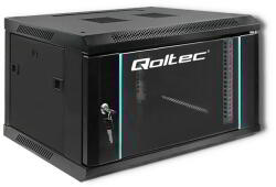 Qoltec Fali Rack Szekrény - 6U, 19", 600x370 mm, Fekete (54462)