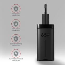 AXAGON ACU-DPQ65 GaN USB-A + 2xUSB-C PD3.0/QC4+/PPS/Apple 65W hálózati töltő (ACU-DPQ65) - oneclick