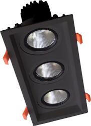 ELMARK Spot LED, Triplu, Mobil, 3X15W, 230V, 3000K, Negru (92DL81F4530/BL)