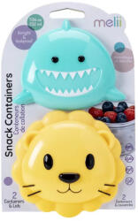 MELII Set 2 Recipiente Hrana Bebe, Melii, Model Shark&Lion (ML14900) - ejuniorul Set pentru masa bebelusi