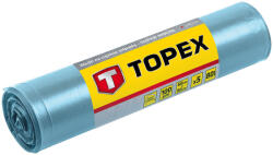 TOPEX Szemeteszsák 80L, Nagy teherbírású, kék, méretek: 60x90cm, vastagság: 100 mic, LDPE fólia, 5db (23B257) - storeplace