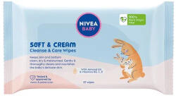 Nivea Baby törlőkendő 57 db Soft&Cream Cleanse&Care