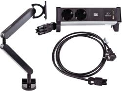 Bachmann Monitorarm monitor hosszabbító készlet, USB 3.1A / 5VDC, 16A 250V, IP20, karhosszabbítás 600 mm, függőleges kar állítás 290 mm (995.028)