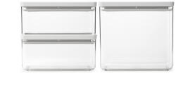 Brabantia Кутии за съхранение на продукти Brabantia Tasty+ Stackable 1008882, 1.5л/3.5л, Без BPA, Плътно затваряне, Светлосив (1008882)
