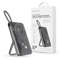 DEVIA ST112834 Extreme Speed Series Magnetic 4in1 22.5W Type-C 10.000 mAh szürke powerbank/állvány (ST112834) (ST112834)