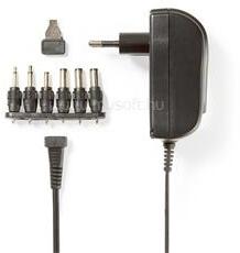 Nedis ACPA002 univerzális hálózati adapter, állítható 3V-12V, 1, 5A, 1, 8m, 6 cserélhetó fej, fekete (ACPA002) (ACPA002)