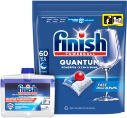 Finish Quantum mosogatógép kapszula mosogatószer csomag, 60 mosás + Finish tisztító oldat, 250 ml