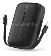 DEVIA ST387562 Kintone Series 10000mAh fekete USB+Type-C powerbank + Type-C/Lightning kábel (ST387562) (ST387562)
