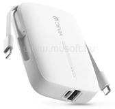 DEVIA ST387555 Kintone Series 10000mAh fehér USB+Type-C powerbank + Type-C/Lightning kábel (ST387555) (ST387555)