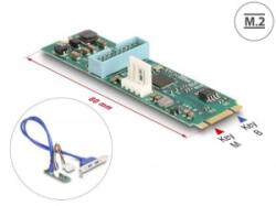 Delock M. 2 Key B+M -> 2 x USB 5 Gbps Type-A hátlapi kivezetés (61065) (61065) - aqua