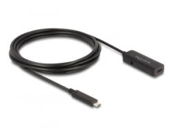 Delock USB 10 Gbps Type-C aktív hosszabbítókábel 3m fekete (80027)