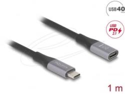 Delock USB-C PD 3.1 240 W hosszabbító kábel 1m fekete (81201)
