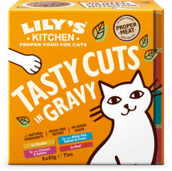 Lily's Kitchen 8x85g Lily's Kitchen Tasty Cuts Multipack nedves macskatáp
