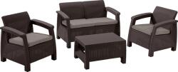 Keter Set de grădină CORFU, polyrattan, maro, perne gri-maro (17/414)