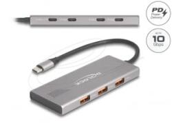 Delock 7 portos USB-A + USB-C hub szürke (64313) (64313)