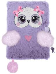 St. Majewski Baglyos szőrmés kulcsos napló - A/5 - 96 lapos - Violet Owl (686795)