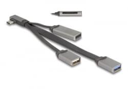 Delock 2 portos USB-C hub beépített SD és Micro SD kártyaolvasóval szürke (64303)