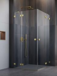 Radaway Essenza Pro Brushed Gold KDD szögletes szálcsiszolt arany zuhanykabin 100B+90J (10096100-99-01L+10096090-99-01R)